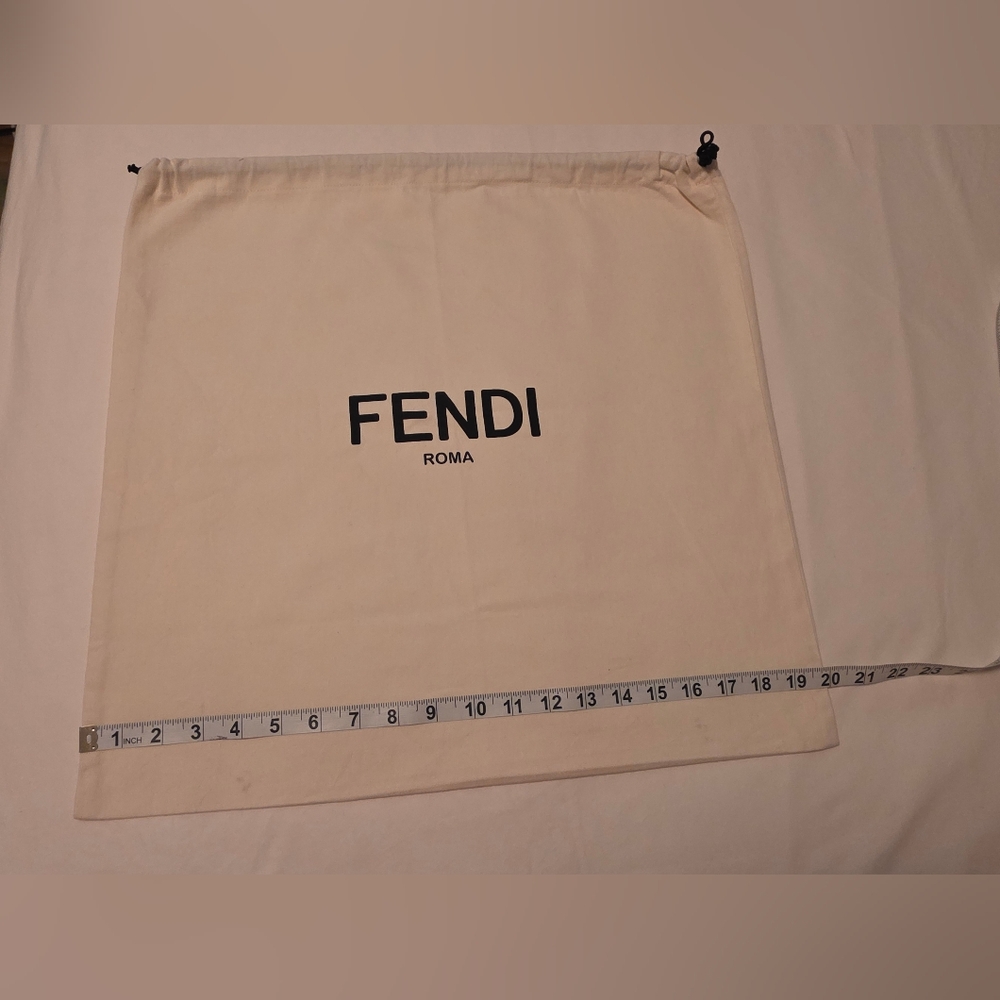 Fendi Roma Large Beige Drawstring Dust Bag – Authentic Storage Bag - Picture 3 of 6